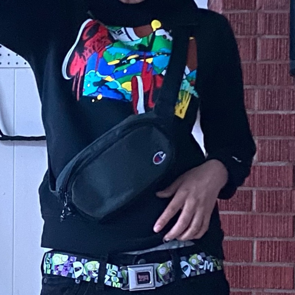 Nike black sweater with design on front